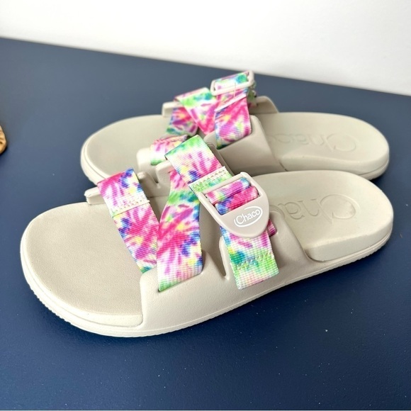 Chaco Chillos Hash Slide Sandal Light Tie Dye Women’s Size 6 - Picture 10 of 17